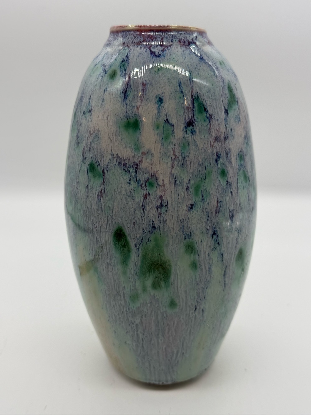 Glazed Ceramic Vase in Green and Blue - Home Accent